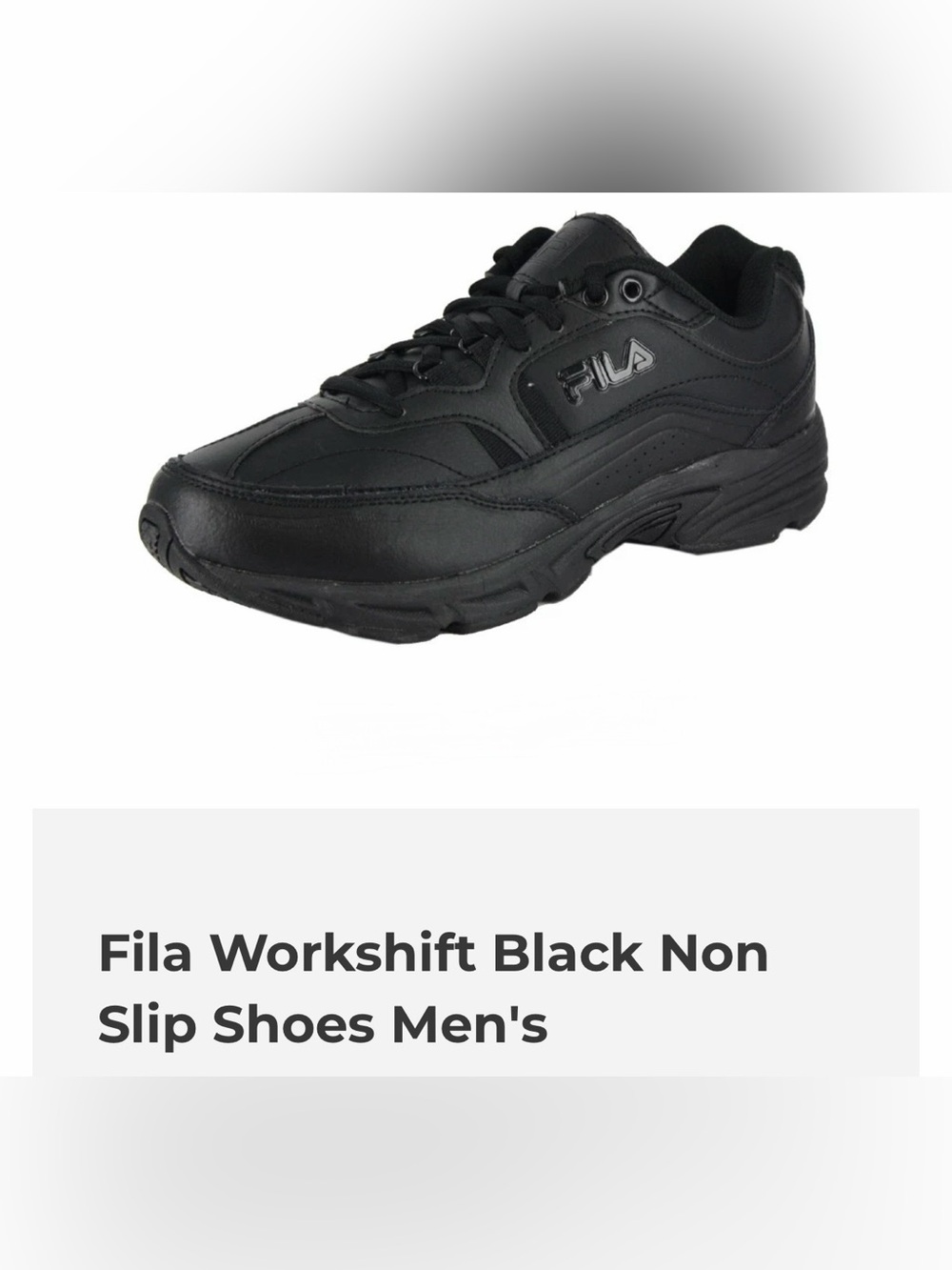 NWOT FILA Men’s Memory Workshift Slip-Resistant
Work Shoes in Black size 13EEEE